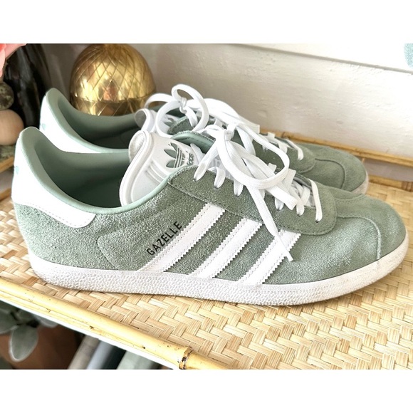 adidas Shoes - Adidas Women's Gazelle W Sneakers in Silver Green/White size 11